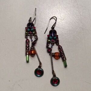 Firefly multi colored crystal earrings